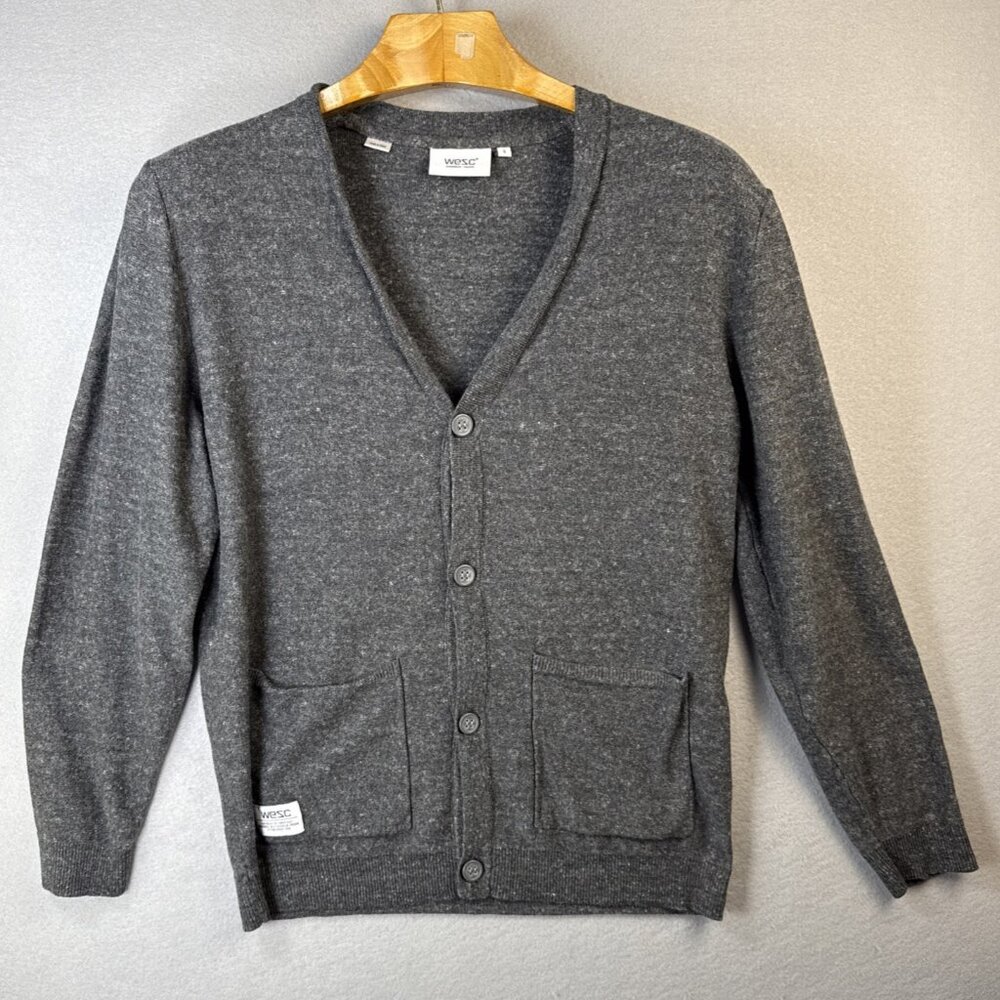 Wesc Andrej Knitted Cardigan Mens Small‎ Superlative Conspiracy Gray Button Down